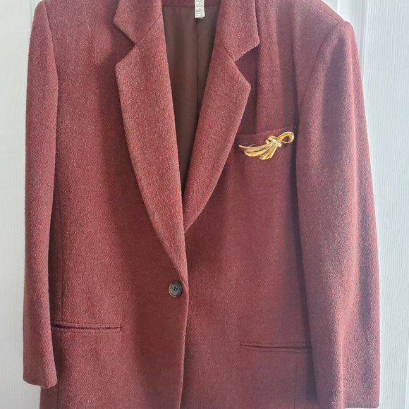 The Limited Wool Blazer, medium, rust and green stripes - Picture 2 of 2